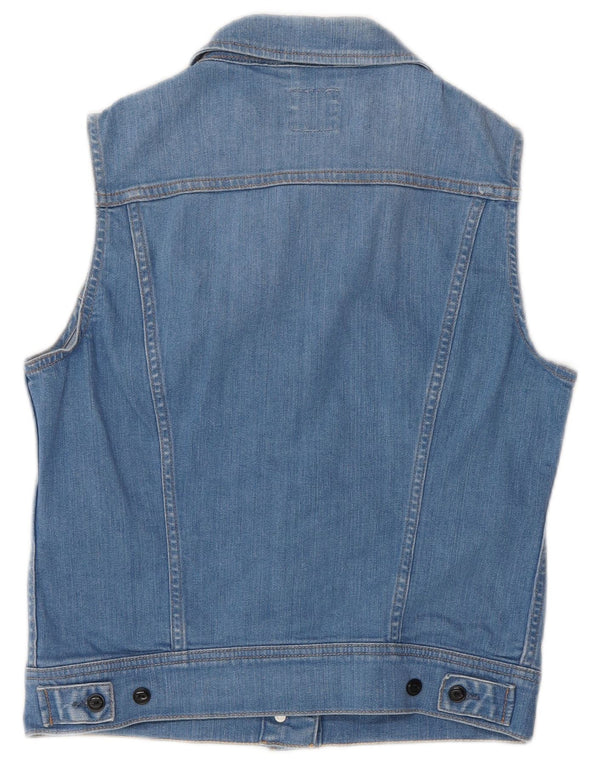 Gilet de denim pentru femei Lee UK 12, bumbac albastru mediu