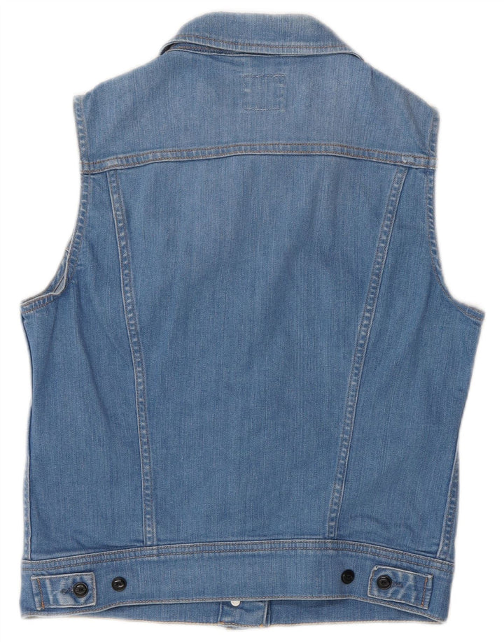 Gilet de denim pentru femei Lee UK 12, bumbac albastru mediu
