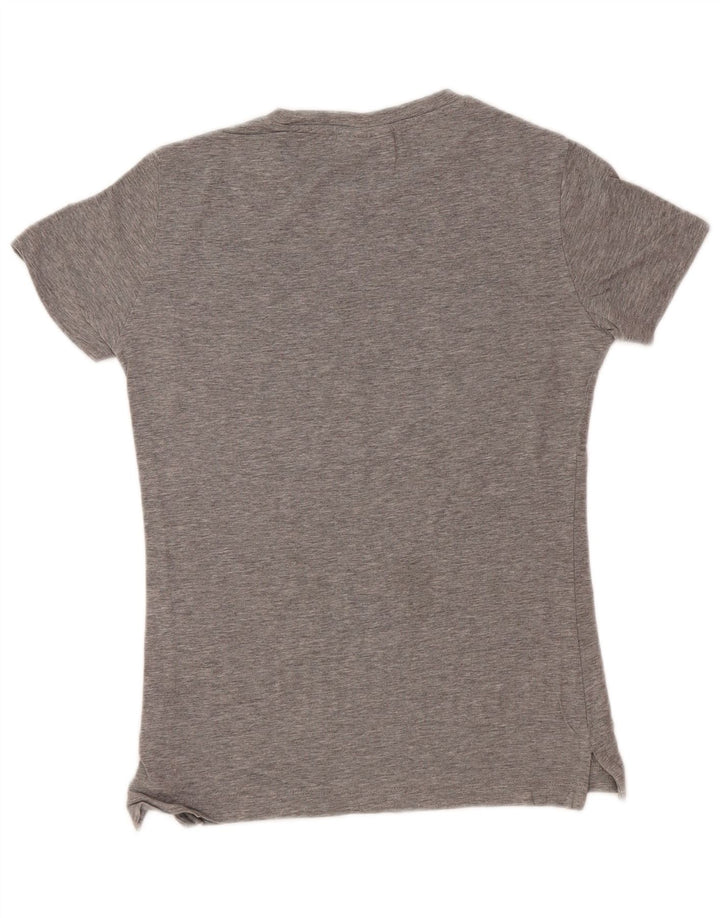 Tricou cu grafic pentru femei ELLESSE Top UK 10 mic, gri bumbac cu pete