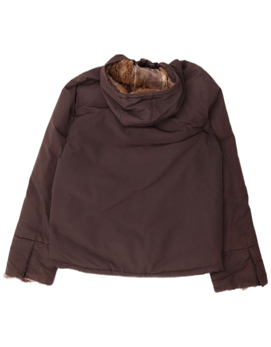 Jachetă căptușită cu glugă Woolrich pentru femei UK 16 Maro mare