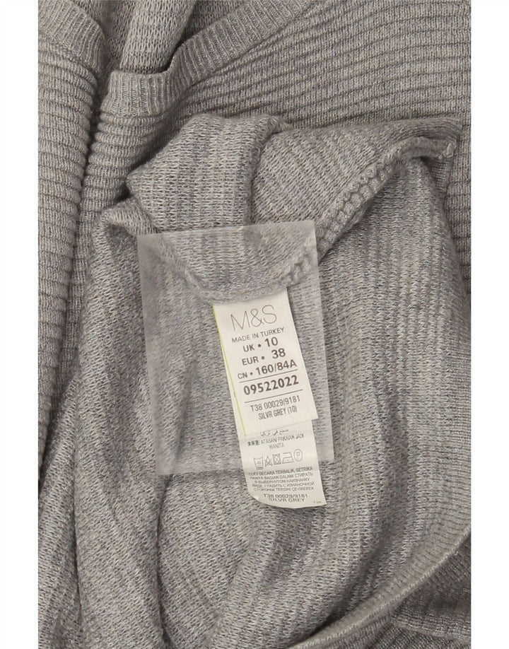 Marks & Spencer Rochie Jumper supradimensionată pentru femei UK 10 Small Grey Viscose