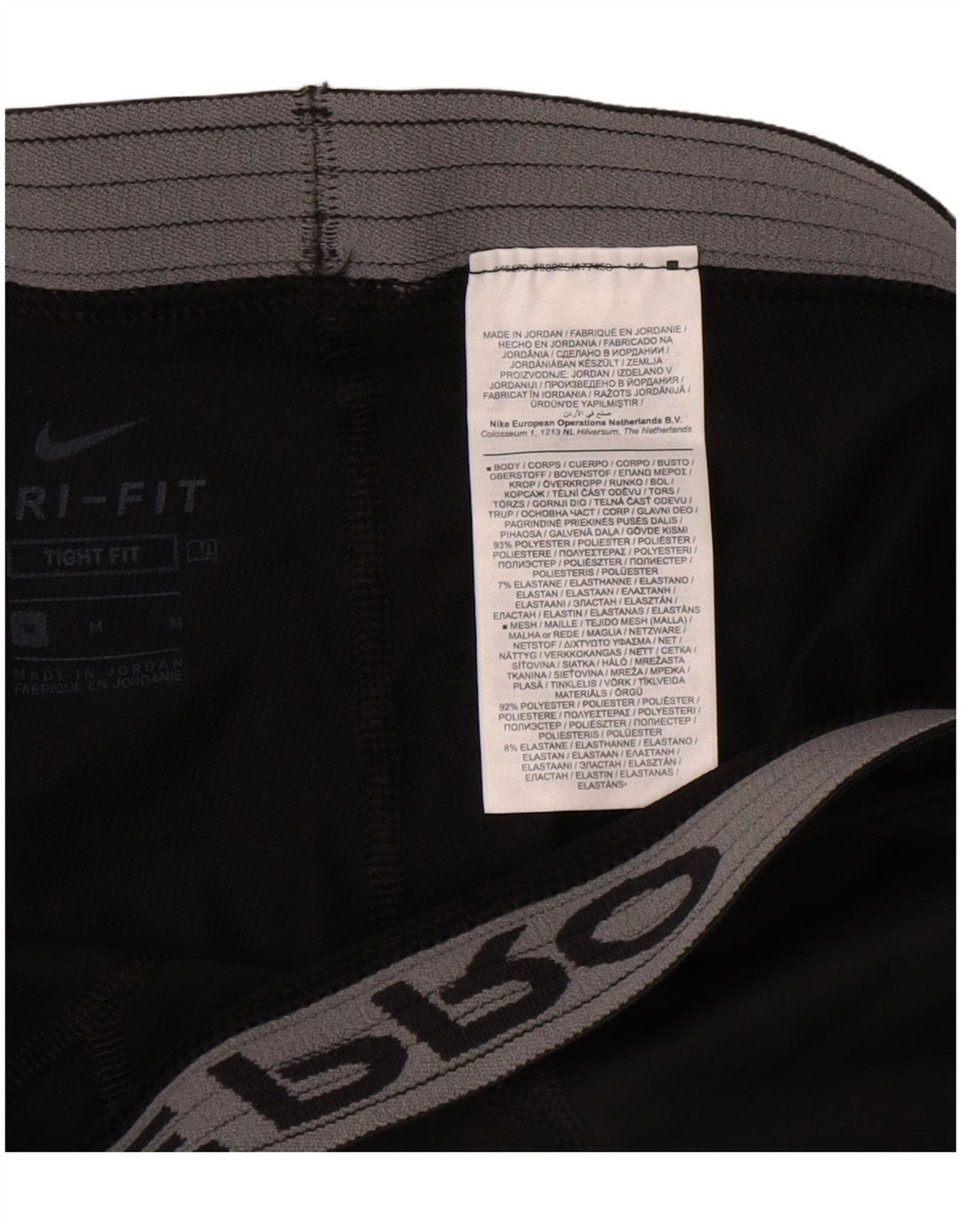 Leggings grafic Nike Dri Fit pentru bărbați, poliester mediu negru
