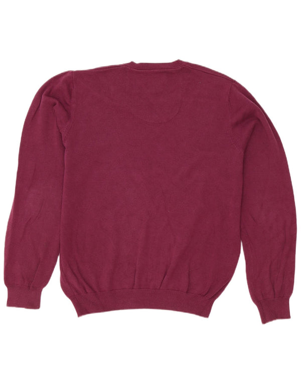 Marks & Spencer Mens Regular Fit V-Neck Jumper Sweater Medium Purple Cotton