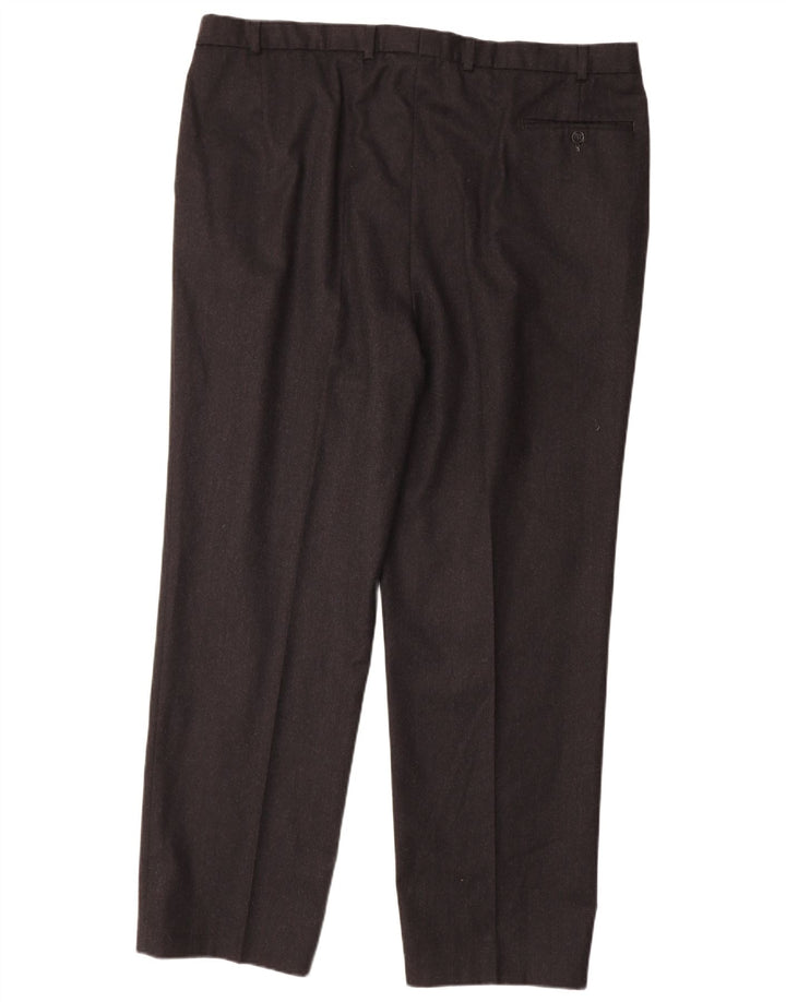 MARKS & SPENCER Pantaloni de costum pentru bărbați L44 L33 Lână neagră