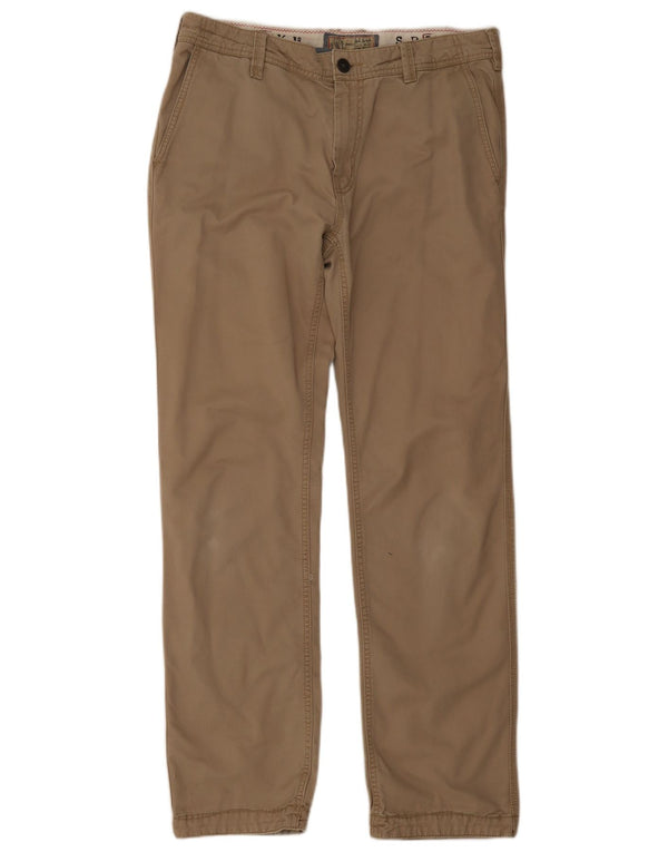 Fat Face Mens Straight Chino Trousers W34 L34 Beige Cotton