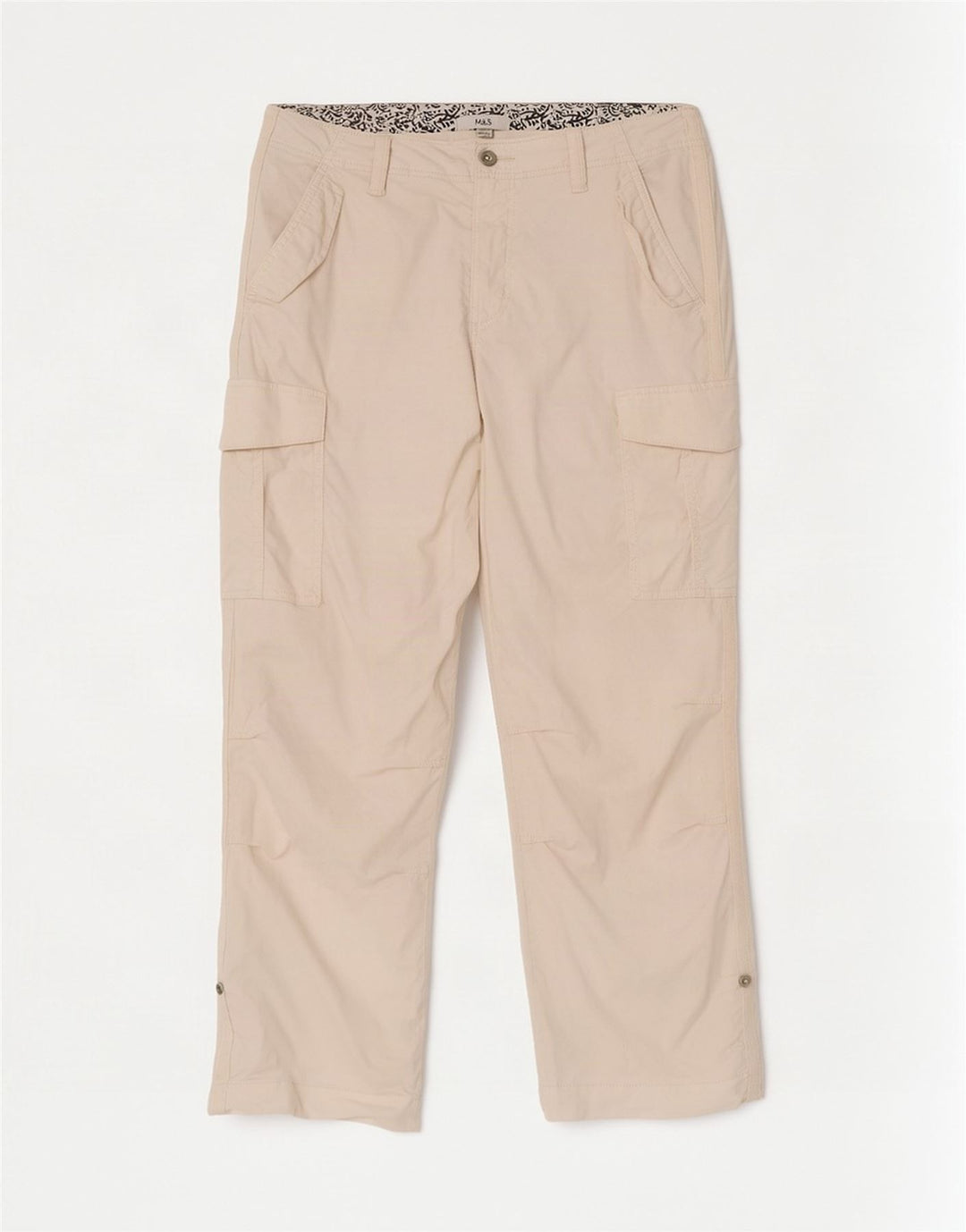Pantaloni cargo pentru femei Marks & Spencer UK 14 Large W34 L29 Off White