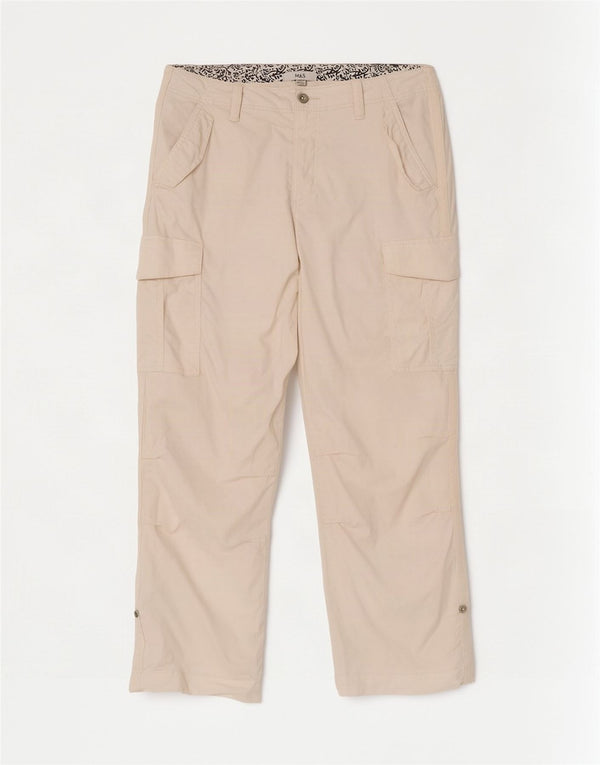 Pantaloni cargo pentru femei Marks & Spencer UK 14 Large W34 L29 Off White