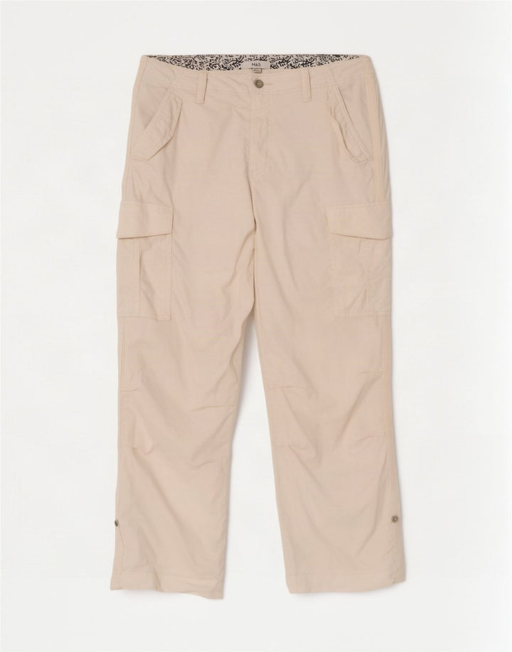 Pantaloni cargo pentru femei Marks & Spencer UK 14 Large W34 L29 Off White