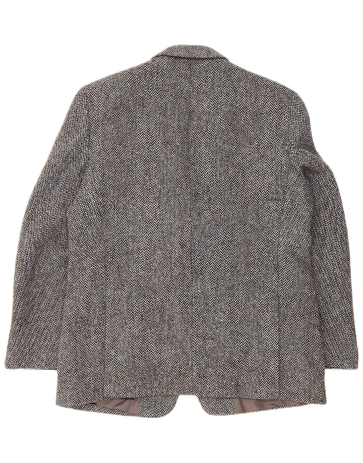 Jachetă pentru bărbați Harris Tweed, cu 2 nasturi, Marea Britanie 44 2XL Lână albastră pete