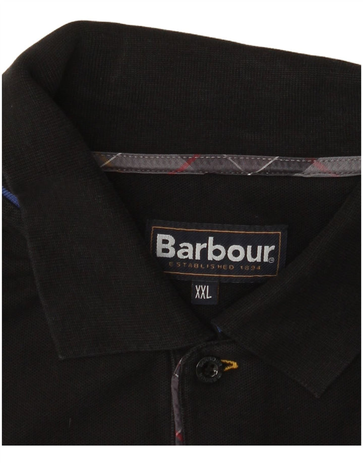 BARBOUR Tricou polo pentru bărbați 2XL bumbac negru
