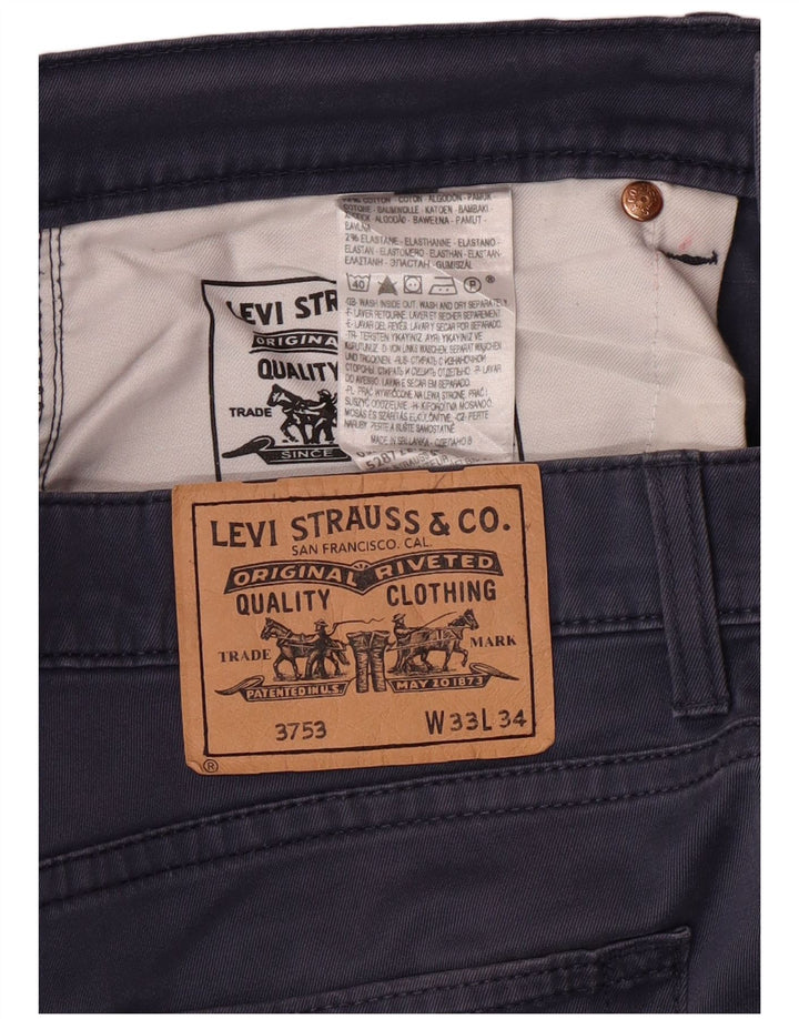 Pantaloni casual drepti pentru bărbați LEVI'S L33 L30 Bumbac bleumarin