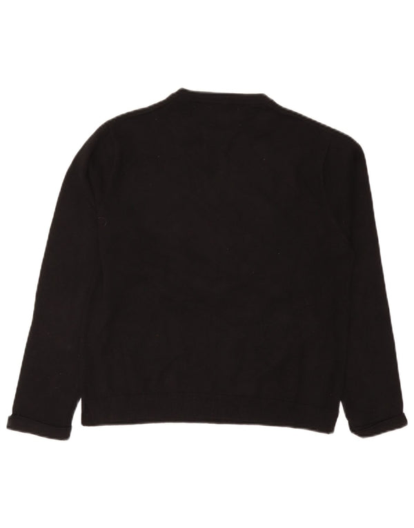 Pulover pentru fete Zara, cu decolteu, 13-14 ani, viscoza neagra