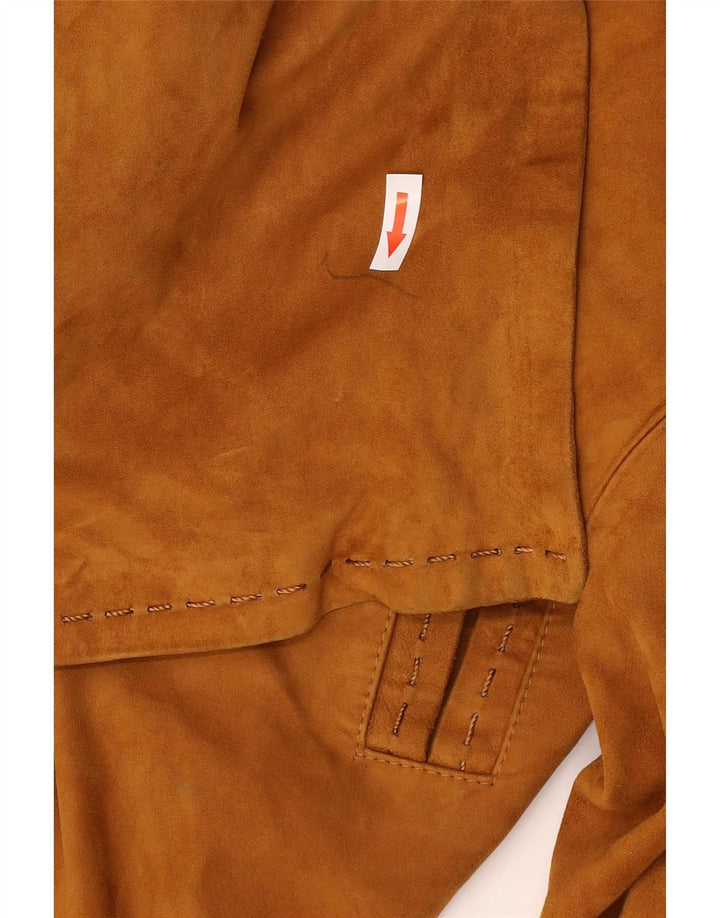 Jacheta de piele intoarsa pentru femei vintage UK 14 maro mediu din piele