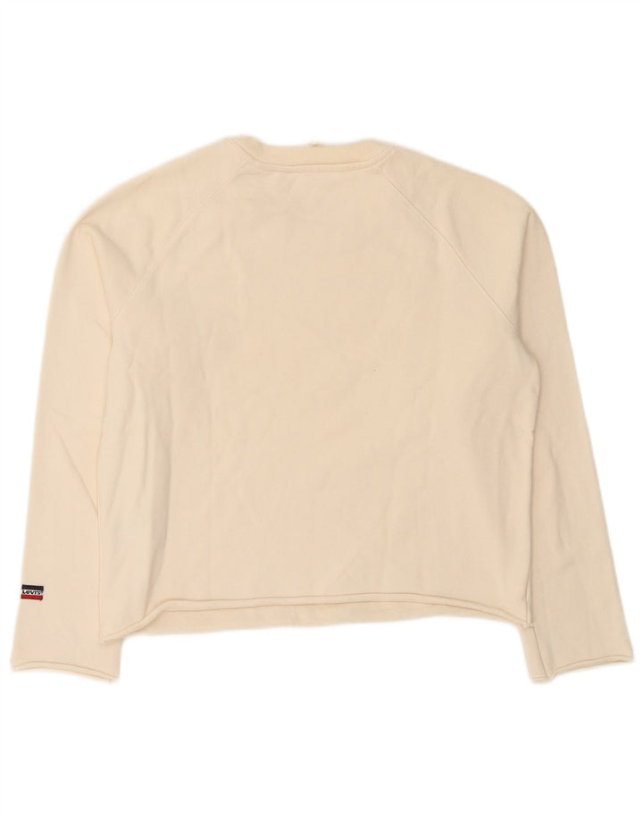 Pulover Levi's pentru damă cu grafică, UK 16, mare din bumbac alb