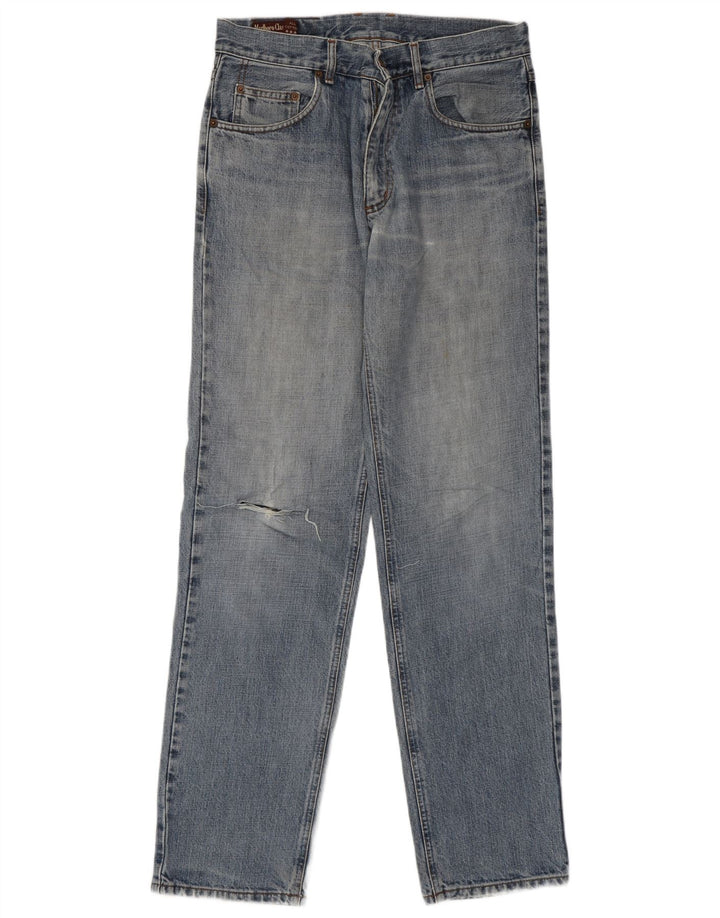 Marlboro Classics Blugi Distressed drepte pentru bărbați W32 L34 Bumbac albastru