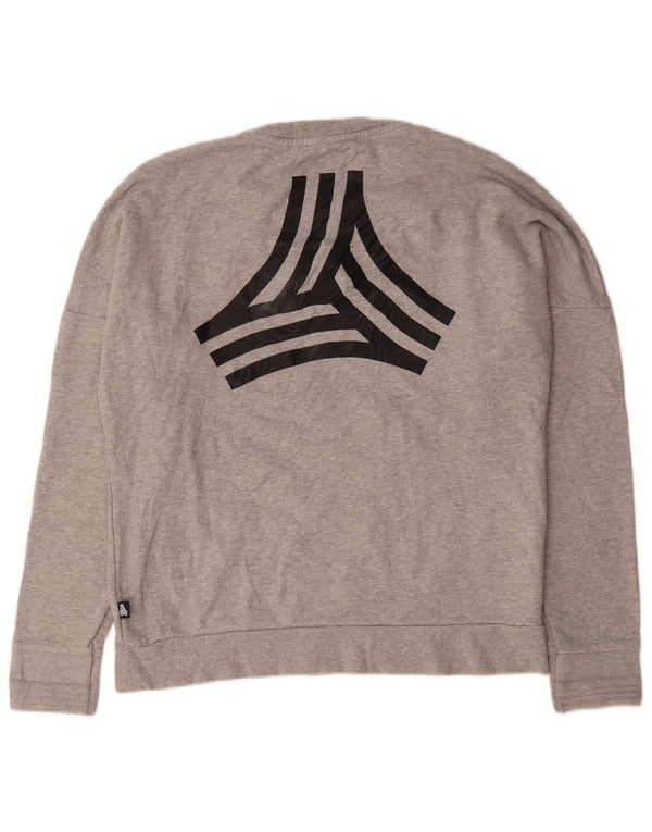 Hanorac grafic pentru bărbați Adidas Jumper mare, gri, bumbac cu pete