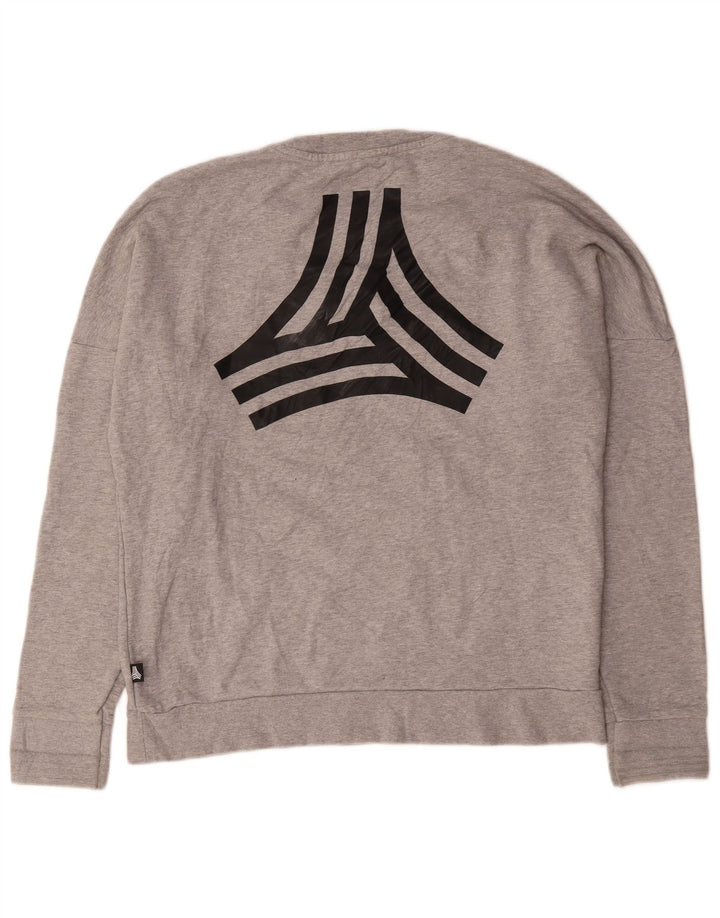 Hanorac grafic pentru bărbați Adidas Jumper mare, gri, bumbac cu pete