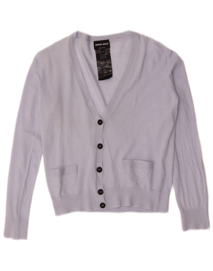 Pulover cardigan crop pentru femei Giorgio Armani IT 42 Lână violet mediu