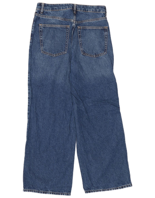 Blugi pentru femei Marks & Spencer cu picioare largi UK 12 Medium W30 L28 Blue Bumbac