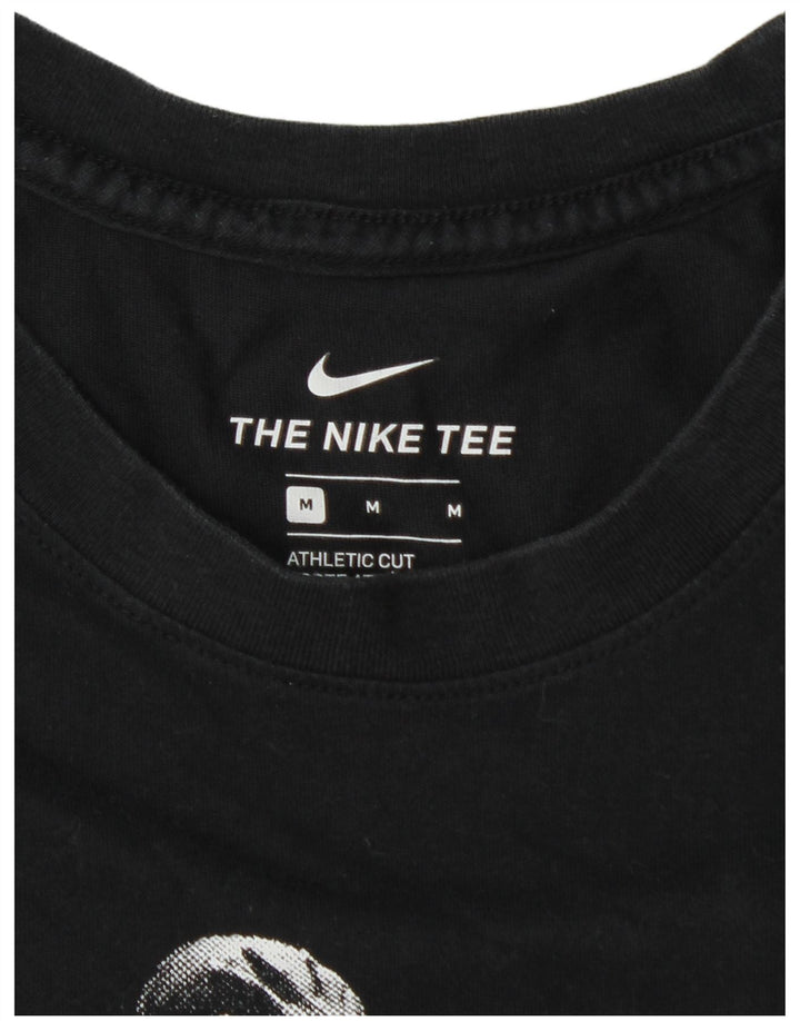 Tricou grafic Nike pentru bărbați, cu croială atletică, top mediu negru