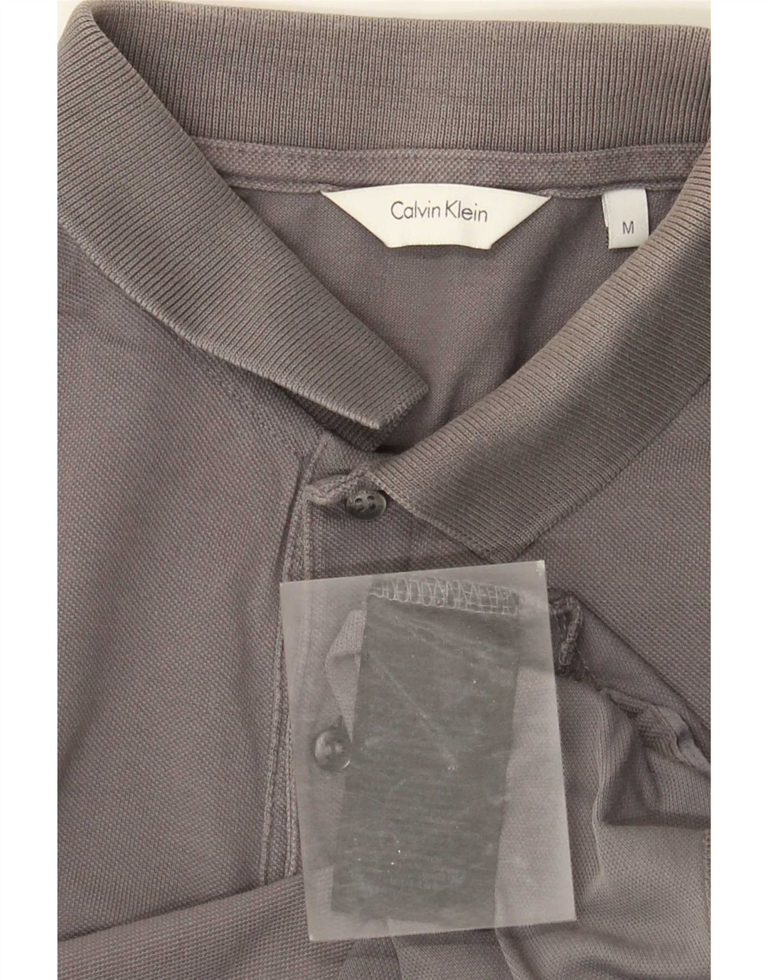 Cămașă polo Calvin Klein pentru bărbați, bumbac gri mediu