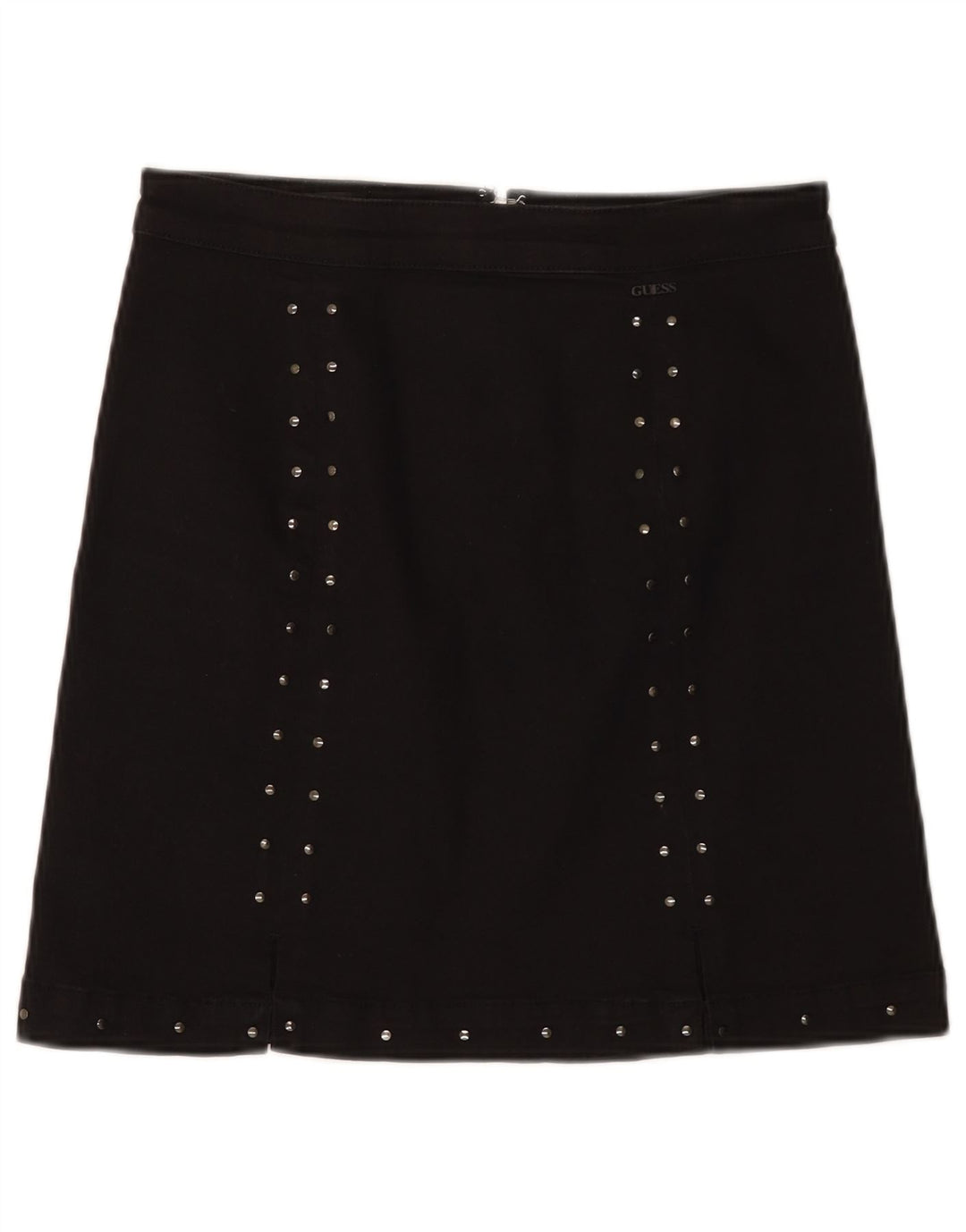 Fusta mini Guess pentru femei W29, bumbac cu pete negre medii