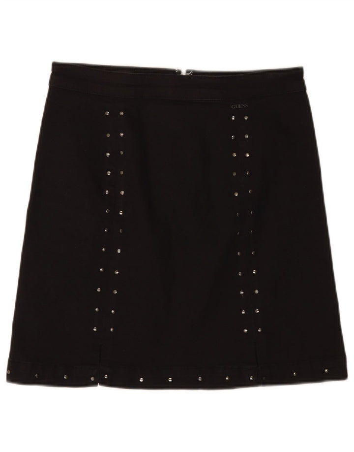 Fusta mini Guess pentru femei W29, bumbac cu pete negre medii