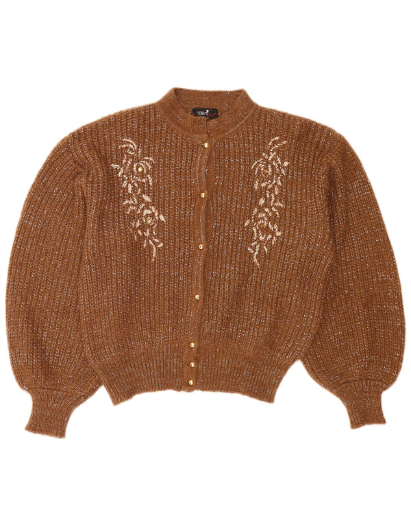 Pulover Neri cardigan pentru femei IT 46 Mohair Floral Maro mare