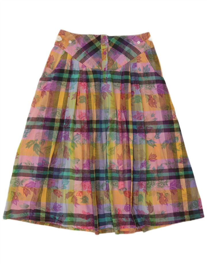 Fustă A-Line pentru Damă Vintage Medium W28 Bumbac Floral Multicolor