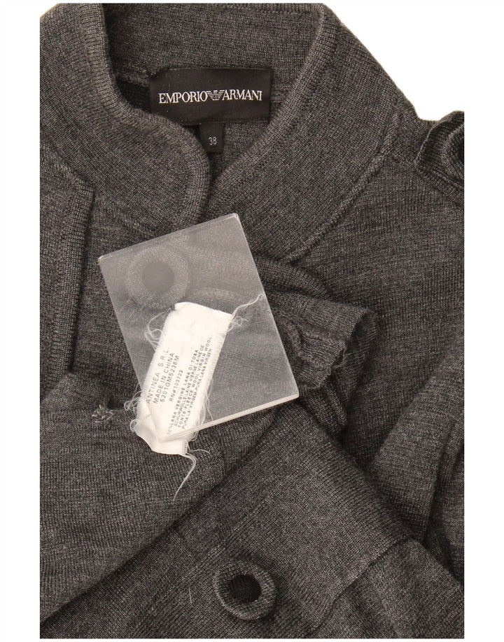 Pulover cardigan cu două piept pentru femei Armani IT 38 XS Lână gri