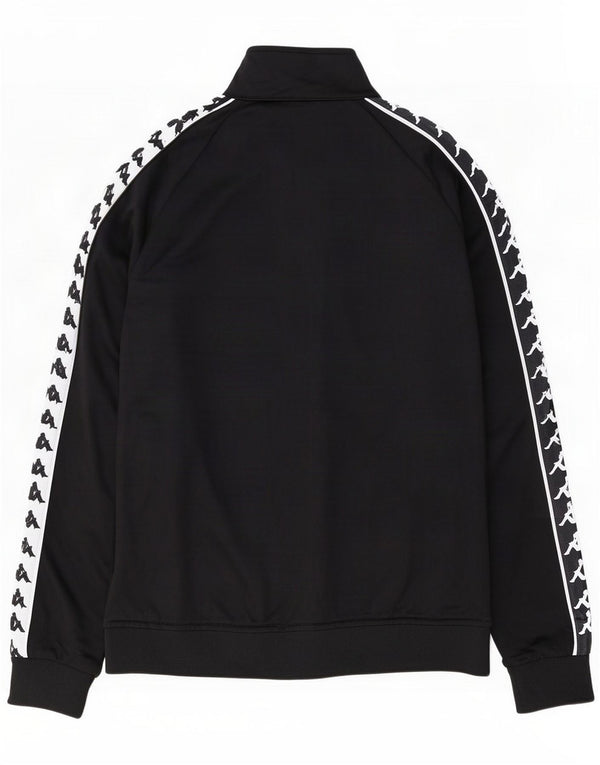 Jachetă de top pentru trening grafic Kappa pentru femei UK 14 Medium Black Colorblock