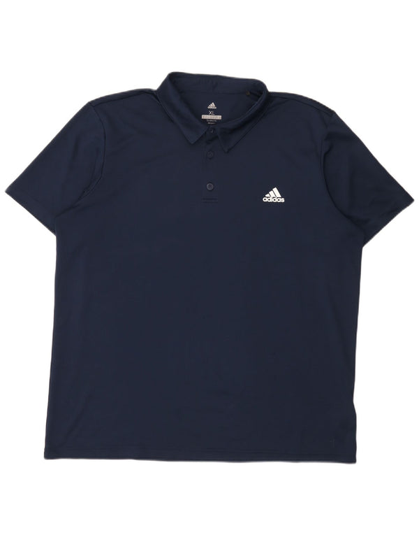 Tricou polo Adidas Climalite pentru bărbați XL, poliester bleumarin