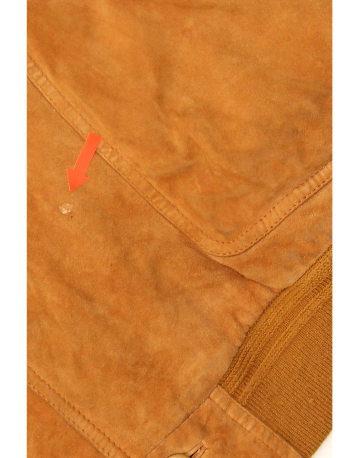 Bomber vintage pentru bărbați din piele intoarsa UK 40 mare maro