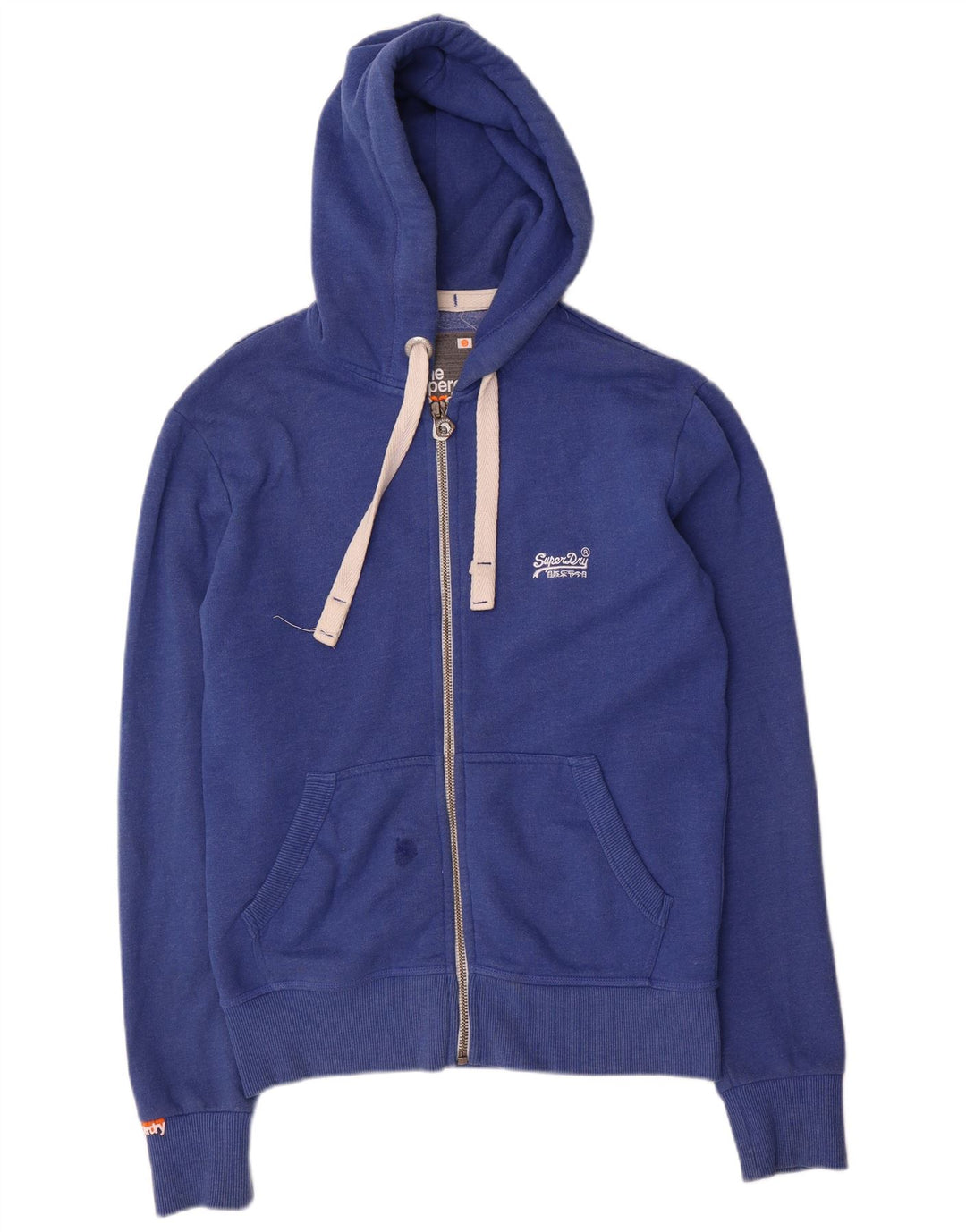 Pulover Superdry pentru bărbați, cu fermoar, bumbac, albastru