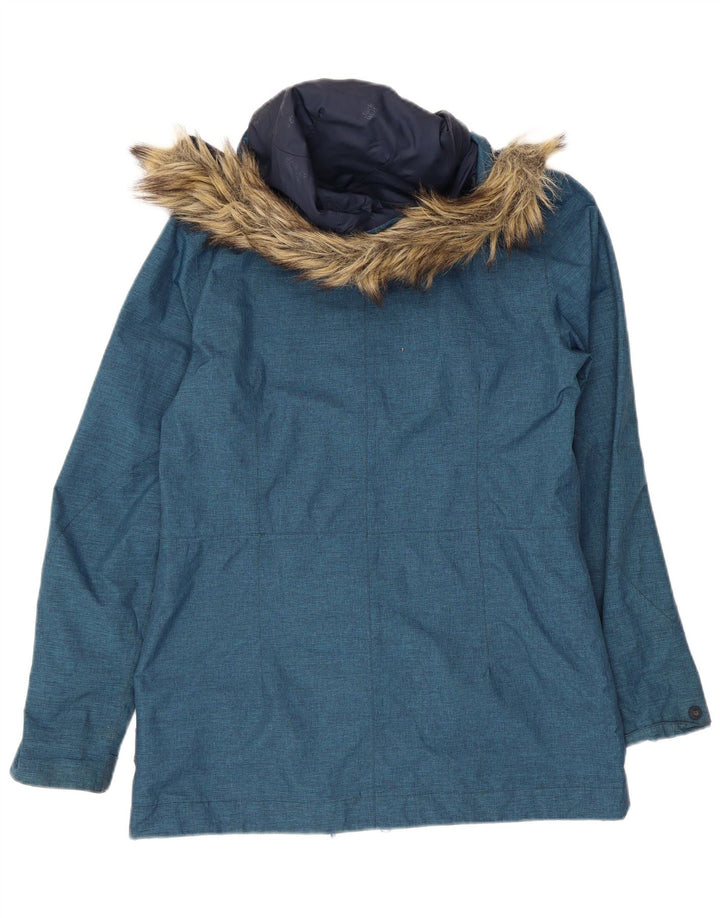 Jack Wolfskin Jachetă Parka cu glugă pentru femei UK 10 Small Blue Poliester