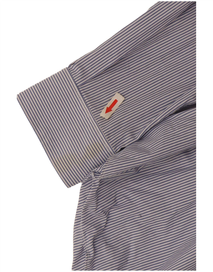 Cămașă Massimo Dutti pentru bărbați Mărimea 44 17 1/2 XL Blue Pinstripe