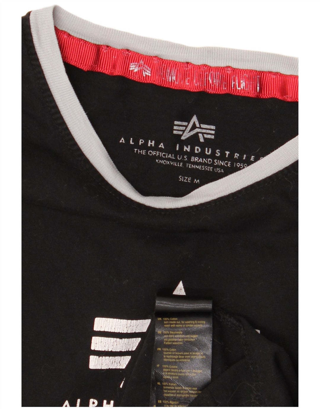 ALPHA INDUSTRIES Tricou grafic pentru femei Top UK 14 Medium Black Bumbac