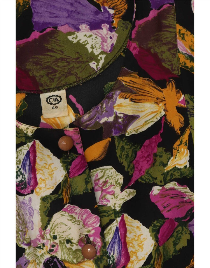 Bluză cămașă cu mâneci 3/4 pentru femei C&A EU 46 XL poliester floral multicolor