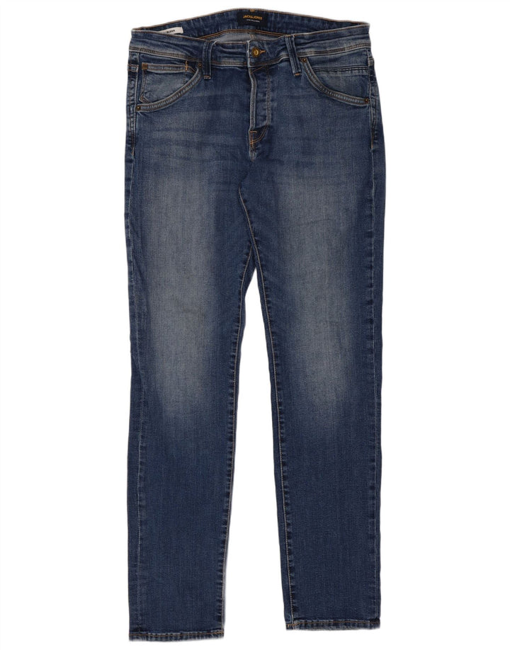 Blugi Jack & Jones GLENN Slim pentru bărbați W32 L32 bumbac albastru