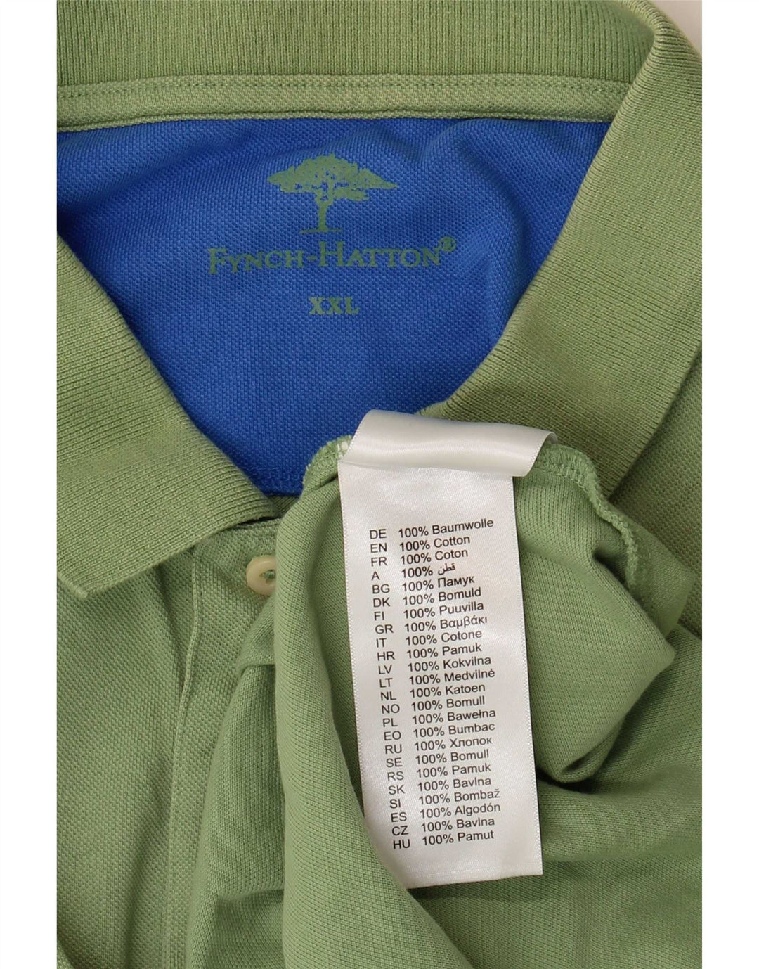 Tricou polo pentru bărbați Fynch Hatton, bumbac verde 2XL