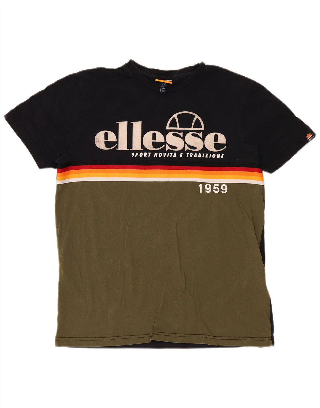 Tricou grafic pentru bărbați Ellesse Top Mediu Kaki Bumbac color-bloch