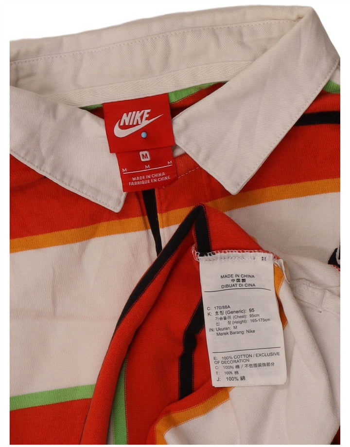 Tricou polo Rugby cu mânecă lungă Nike pentru bărbați, bumbac cu dungi medii, multicolore