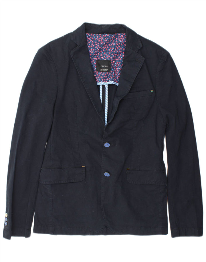 Blazer pentru bărbați Zara, cu 2 nasturi, UK 38 Medium Bleumarin