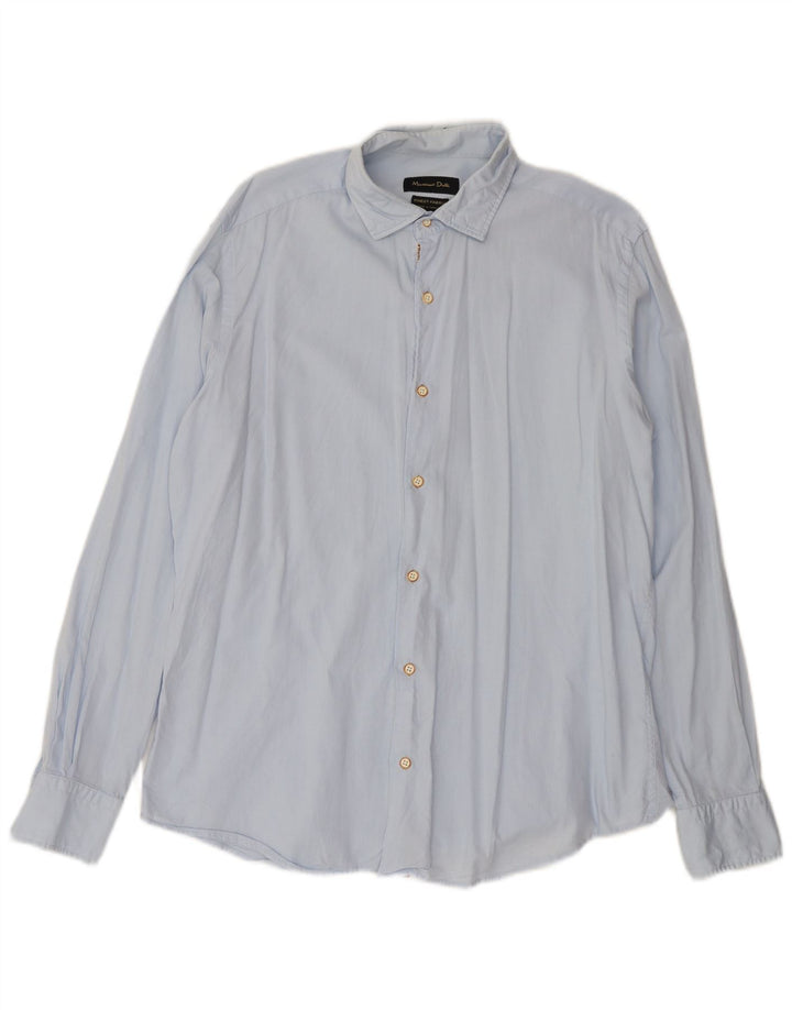 Cămașă Massimo Dutti Bărbați Mare Albastru