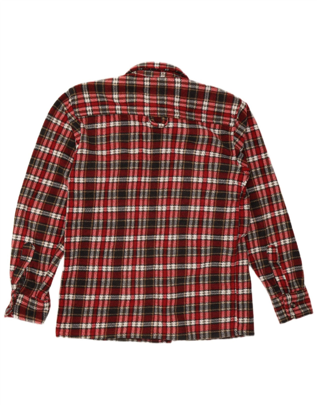 Cămașă Vintage pentru bărbați din flanel, poliester cu carouri roșii medii