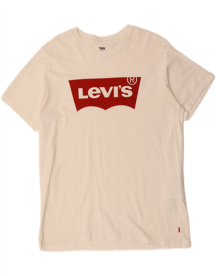 Tricou cu grafic Levi's, cu croiala standard, pentru bărbați. Top mare din bumbac alb