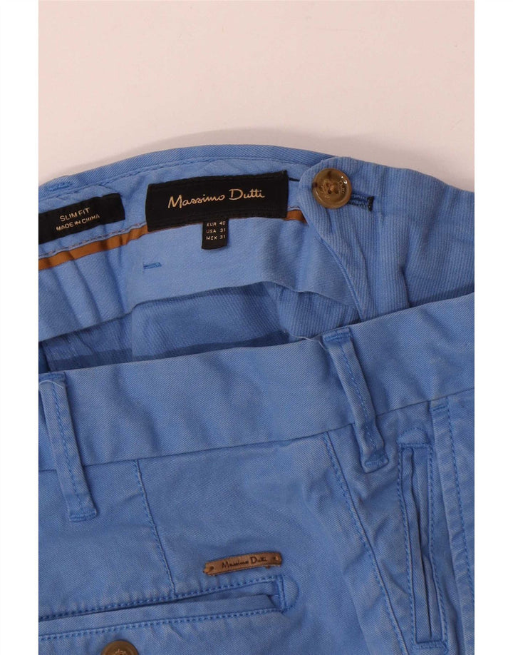 Massimo Dutti Pantaloni Chino Slim Fit pentru bărbați EU 40 Medium W31 L29 Albastru