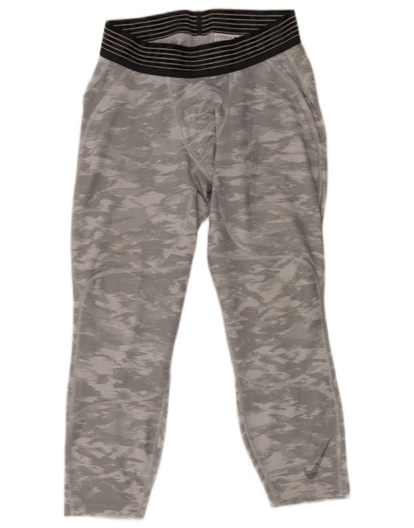 Leggings Dri Fit Nike pentru bărbați, poliester camuflaj, gri mediu