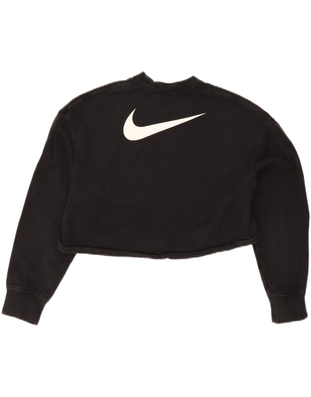 Pulover Nike Graphic Crop pentru femei UK 12 Bumbac mediu negru