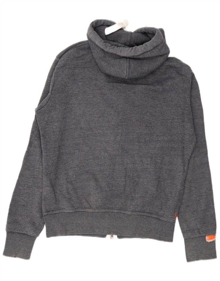 Pulover Superdry pentru bărbați, cu fermoar, bumbac, gri mediu